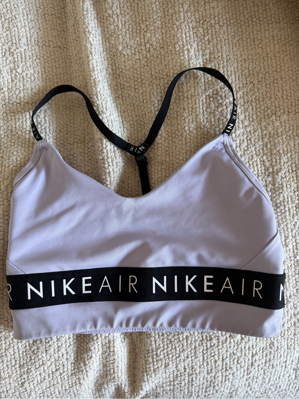 Nike Lilac Sports Bra with Black Nike Air Band